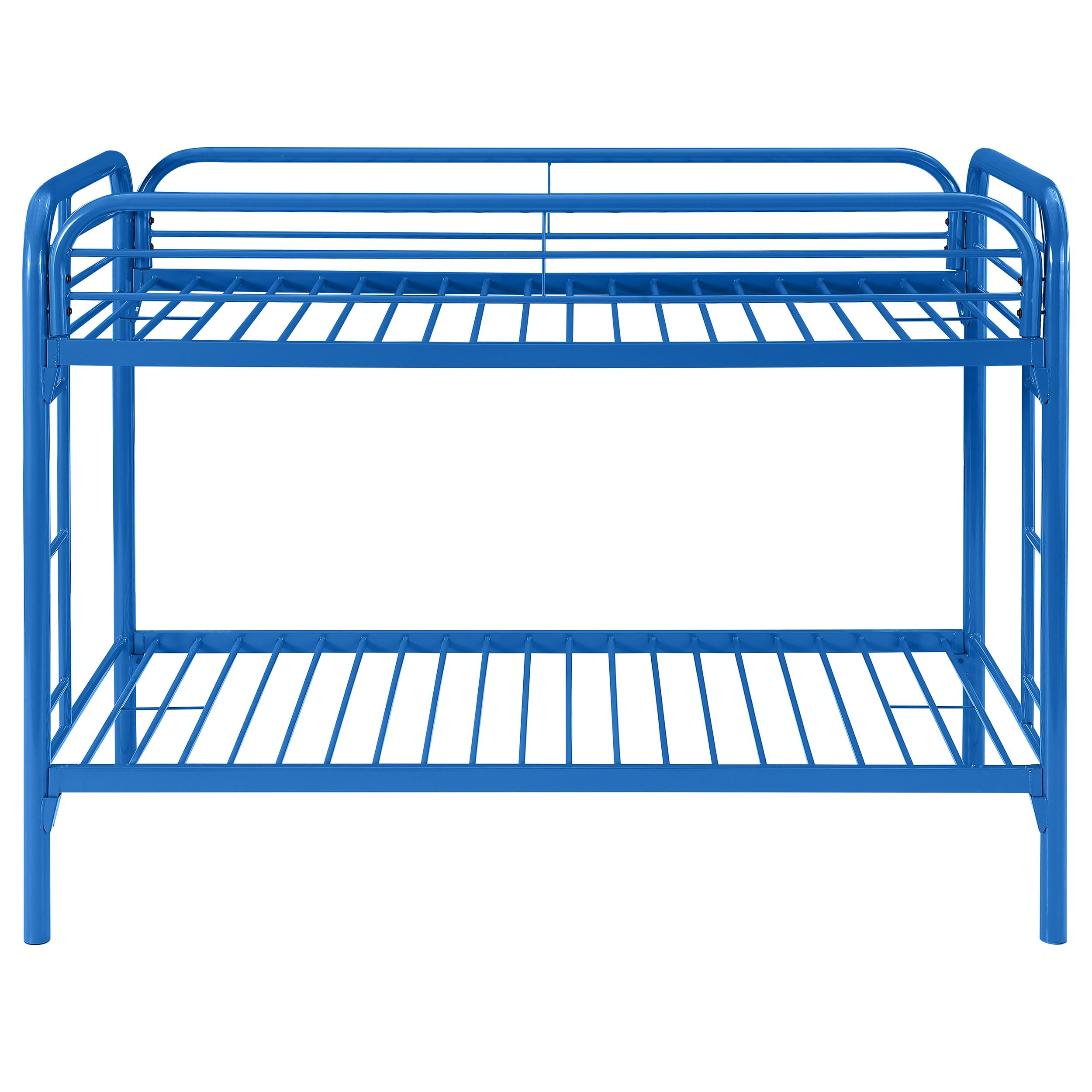 Coaster Home Furnishings Morgan Twin Over Twin Sturdy Metal Modern Bunk Bed Heavy Duty Steel Welded Slat Frame Easy Assembly Blue 2256B