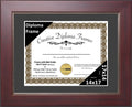 Creative Picture Frames 14x17 Empire Mahogany Diploma Frame with Black Mat Glass and Installed Wall Hangers | Frame Holds 16x20 