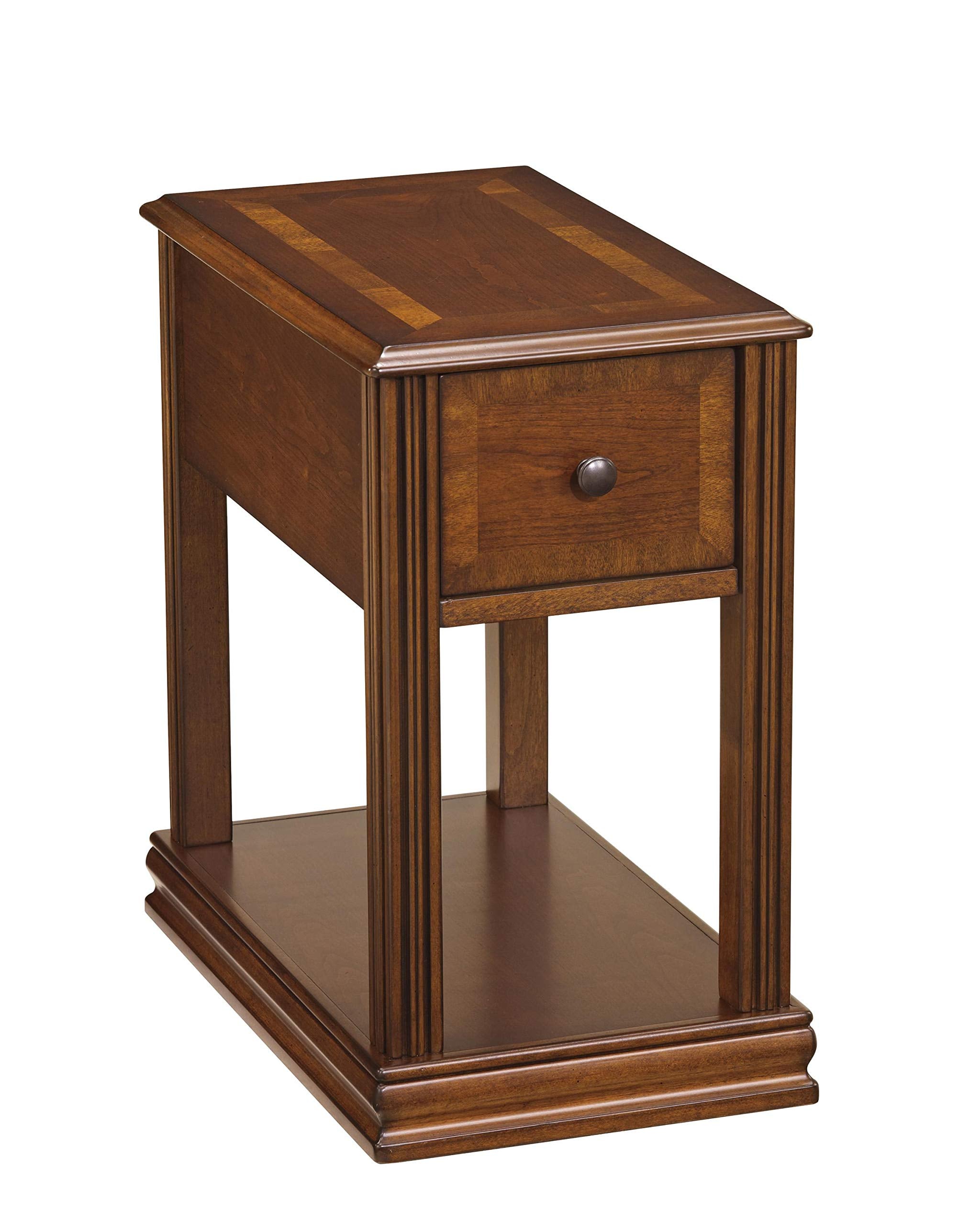 Benjara Chair Side End Table With 1 Drawer And Open Bottom Shelf, Brown