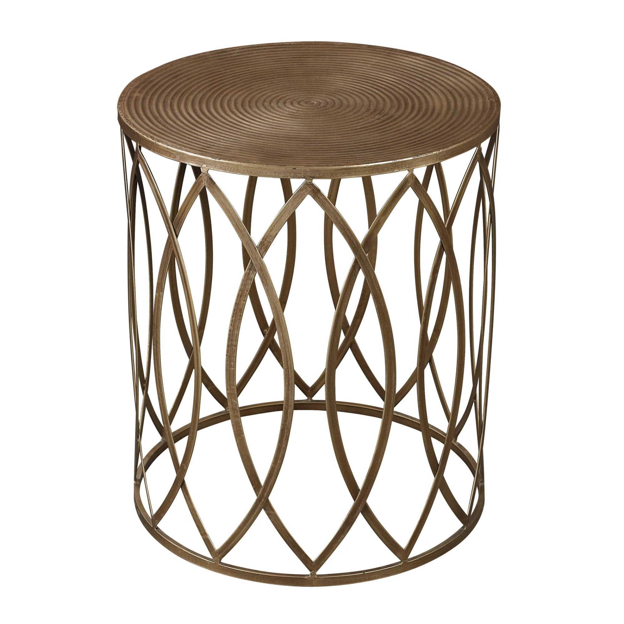 Sterling Home Sutton Gold Leaf accent table, Metallic