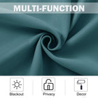 Nicetown Blackout Kitchen Tiers Window Curtains - Grommet-Top Window Treatment Curtain Valances Draperies Panels For Bathroom/Nursery, 2 Pcs, 52 Inches Wide X 24 Inches Long, Sea Teal