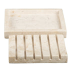 Creative Home Natural Champagne Marble Spa Collection Hand Soap Dish Bar Soap Tray Holder For Bathroom Countertop Kitchen Sink O