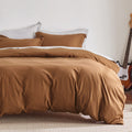 Bedsure Brown Duvet Cover Queen Size - Soft Double Brushed Duvet Cover For Kids With Zipper Closure, 3 Pieces, Includes 1 Duvet
