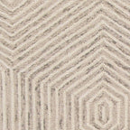 HomeRoots Wool 9'x12' Sand Beige Hand Tufted Diamond Pattern Indoor Area Rug