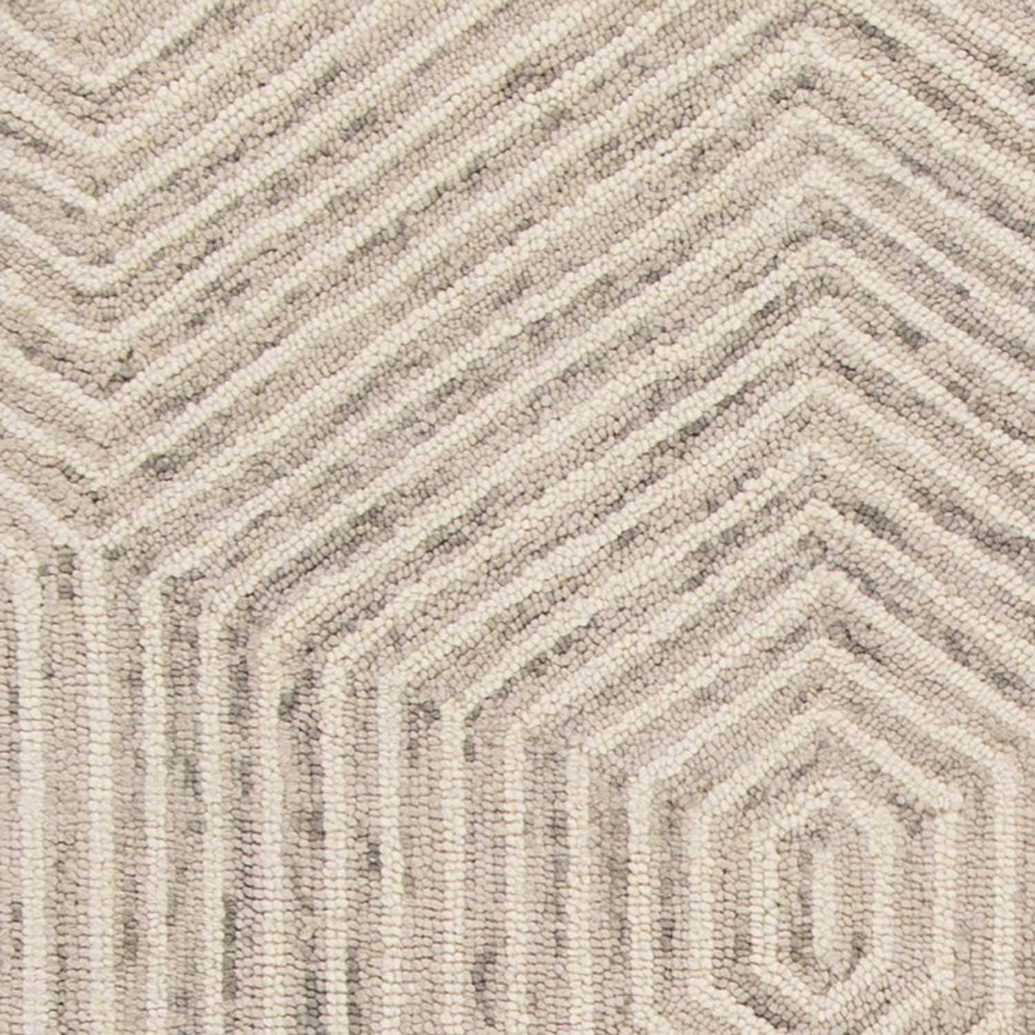 HomeRoots Wool 9'x12' Sand Beige Hand Tufted Diamond Pattern Indoor Area Rug