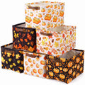 Fourluoo 6 Pack Fall Pumpkin Storage Basket with Handles Collapsible