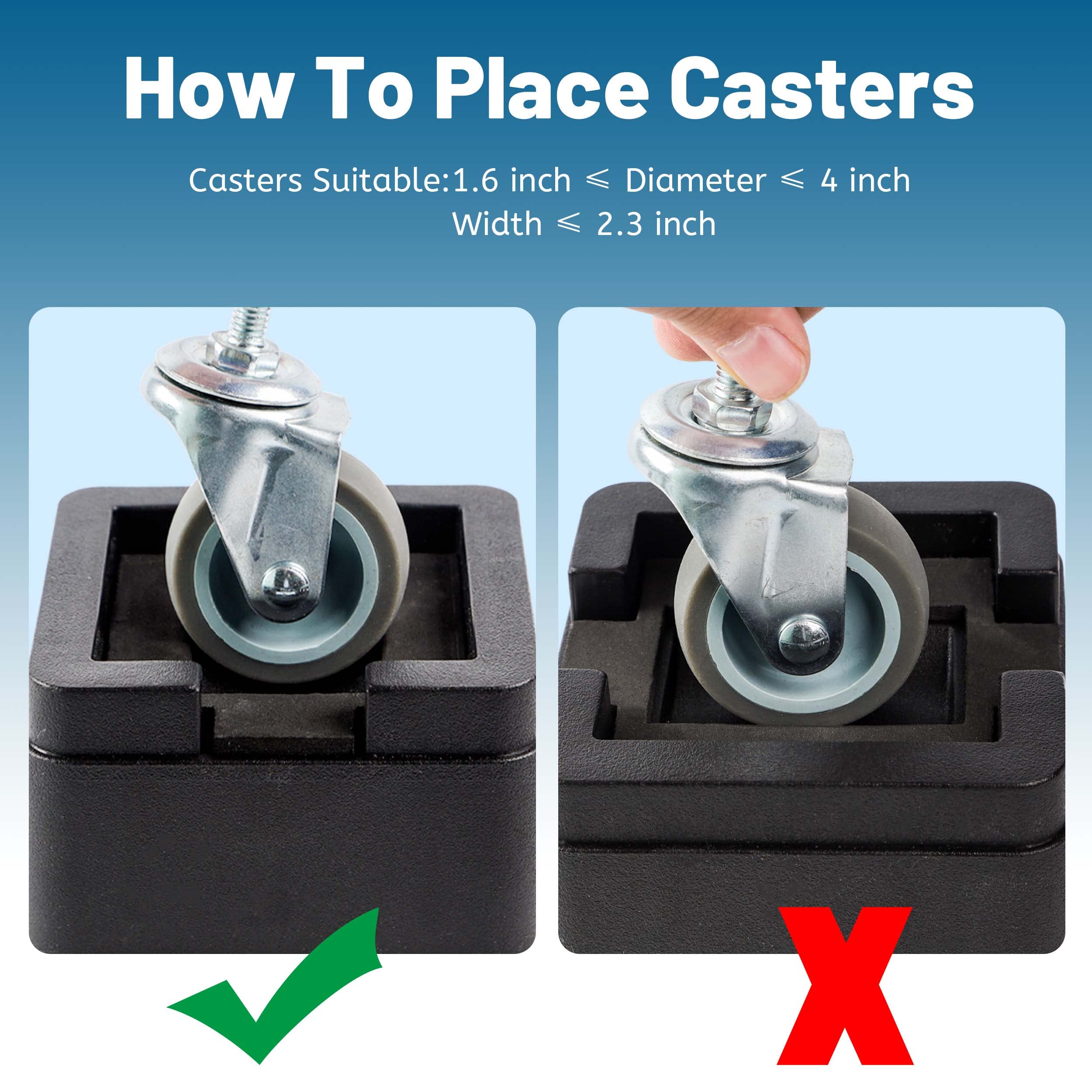 Btsd-Home 2 Inch Heavy Duty Bed Risers 4 Inch Adjustable Bed Lifts Fits To All Wheels Of Furniture, Sofa And Table, Couch Bed Fr