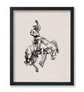 Poster Master Rodeo Poster - Retro Cowboy on Bucking Horse Print - Cowboy Art - Western Art - Wild West Art - Gift for Him & Her