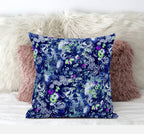 HomeRoots 18' Purple Blue Springtime Zippered Suede Throw Pillow