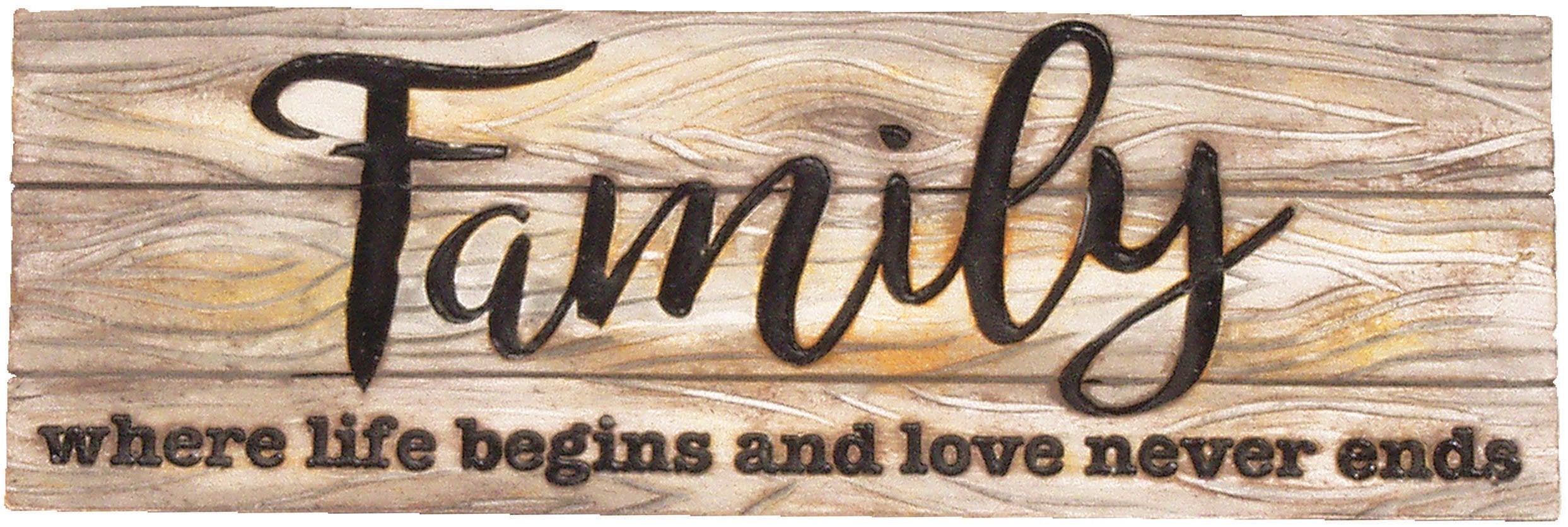 Spoontiques Family Desk Sign, Brown, 2.75 Diameter X 1 Width X 7.75 Height Inches