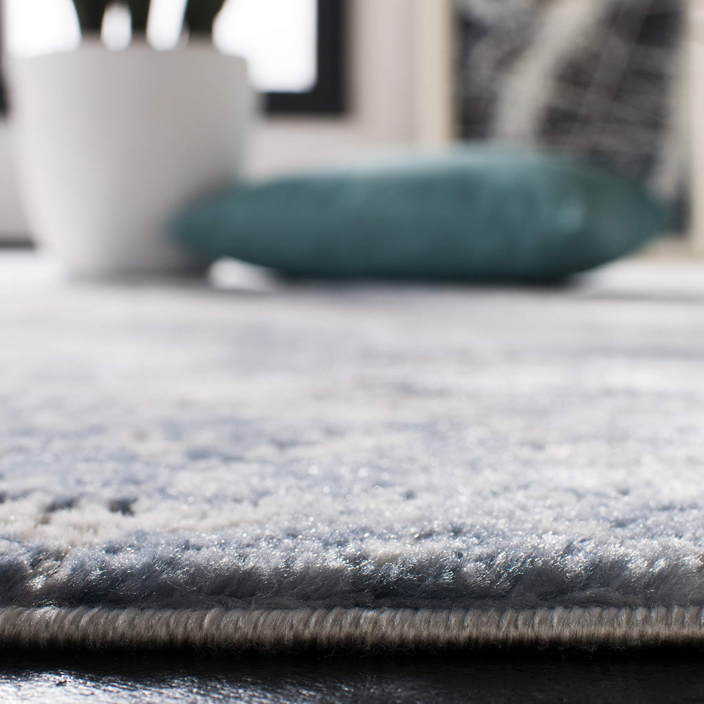 Safavieh Amelia Collection Area Rug - 9' Square, Grey & Blue, Modern Abstract Design, Non-Shedding & Easy Care, Ideal For High T