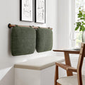 Modway Anela Chenille Upholstered Wall-Mounted Headboard King Size in Sage Walnut - Floating Padded Headboard with Wood Bar and 