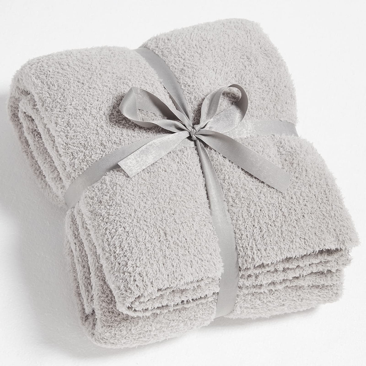 Cymula Super Soft Knit Throw Blanket Twin Size Light Grey-Lightweight Plush Fuzzy Fluffy Warm Cozy Blankets And Throws For Sofa