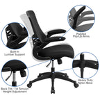 Flash Furniture Work From Home Kit - Adjustable Computer Desk, Ergonomic Mesh Office Chair And Locking Mobile Filing Cabinet With Side Handles