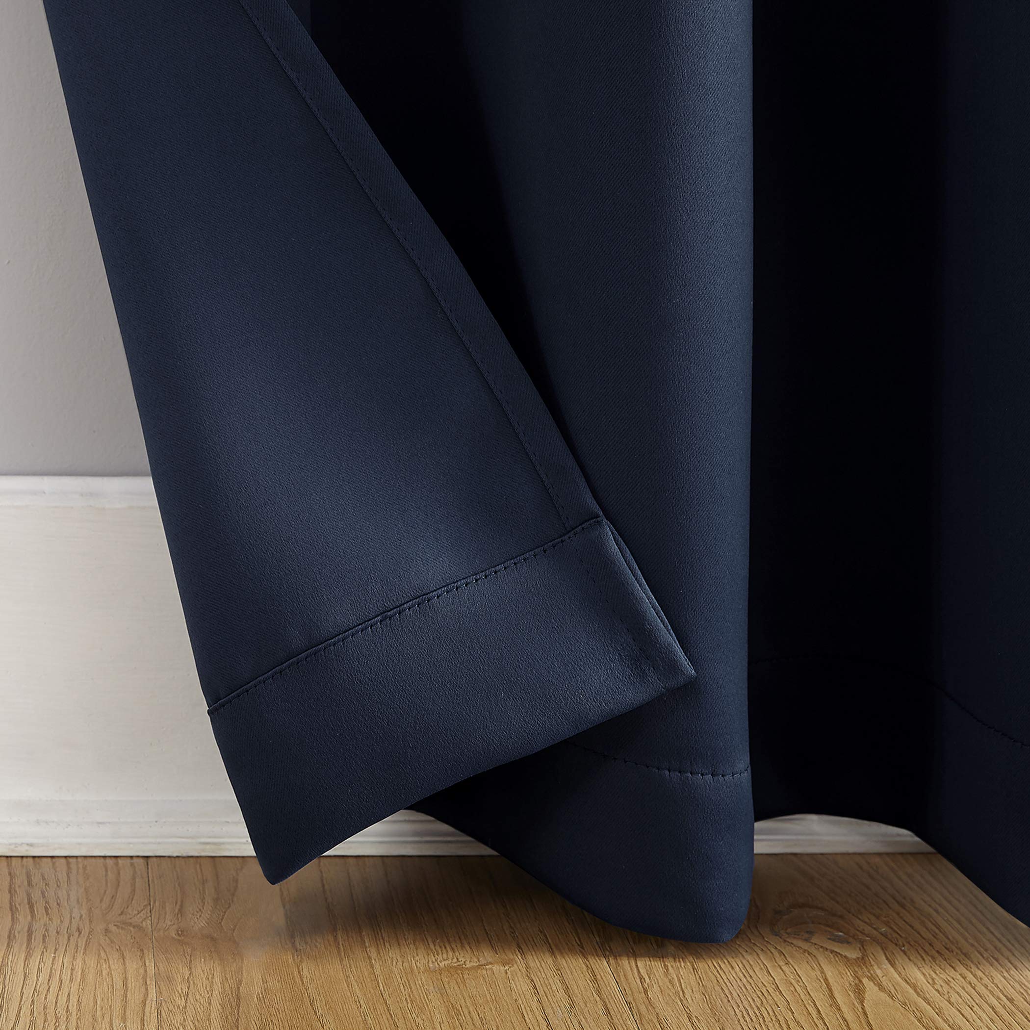 Sun Zero Riley Kids Bedroom Blackout Grommet Curtain Panel, 40' X 63', Navy Blue