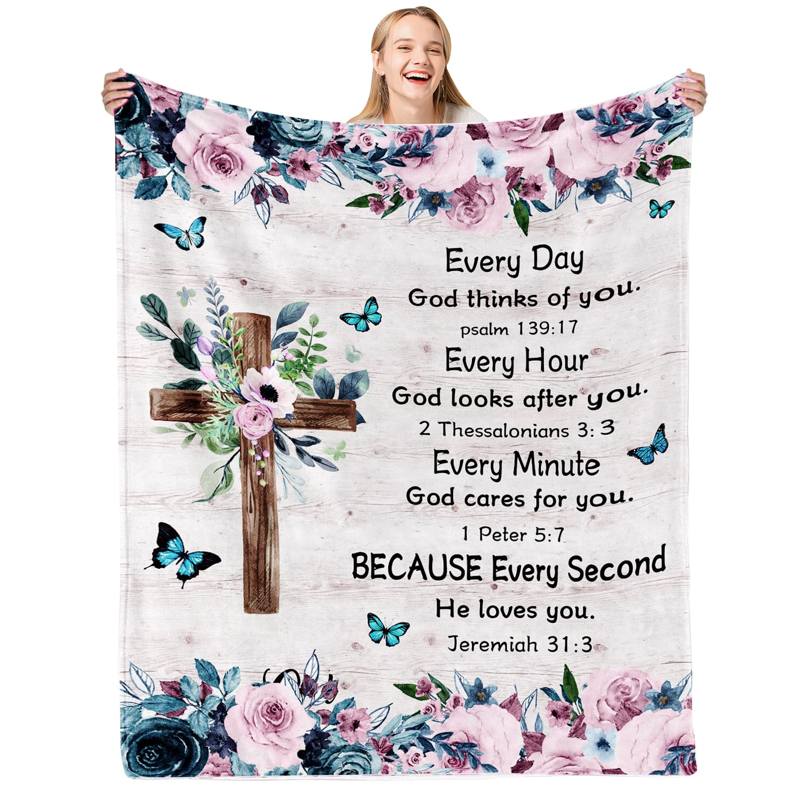 Wadhulktil Inspirational Gifts For Women, Scripture Blanket, Spiritual Gifts For Women, Religious Blanket With Inspirational Tho