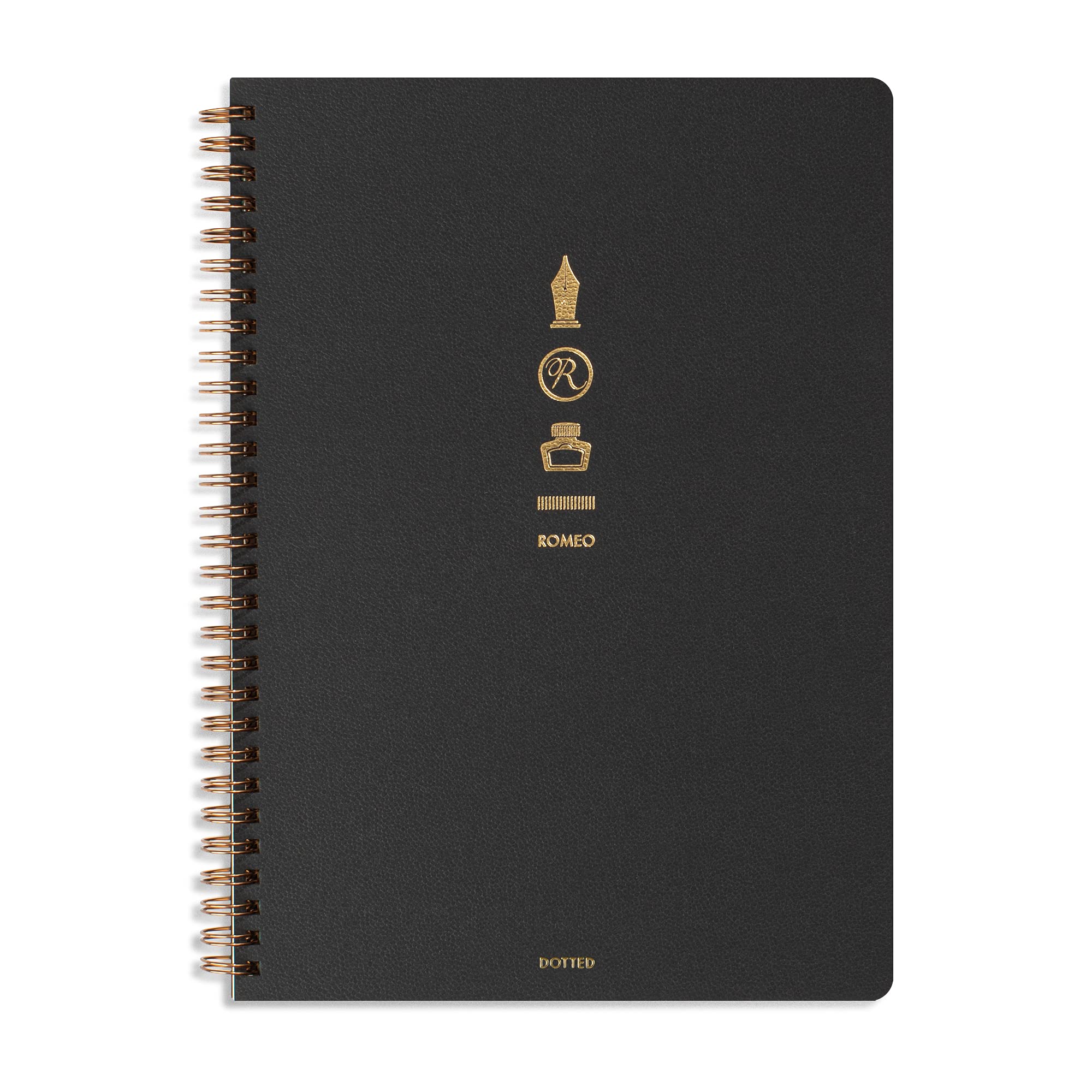 Topdrawer Romeo Japanese Notebook, Spiral Bound, B6 (4.9' X 6.9'), Dotted, 140 Pages