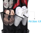 Misslo 30 Large Pockets Dual Sided Hanging Shoe Rack For Closet Organizer With Rotating Hanger Hanging Shoe Shelves, Black