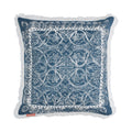 Indigo Ink - Decorative Pillow, Medallion Pillow With Fringe, Throw Pillows For Couch Or Bed, Boho Home Decor, 20' X 20' (Whit
