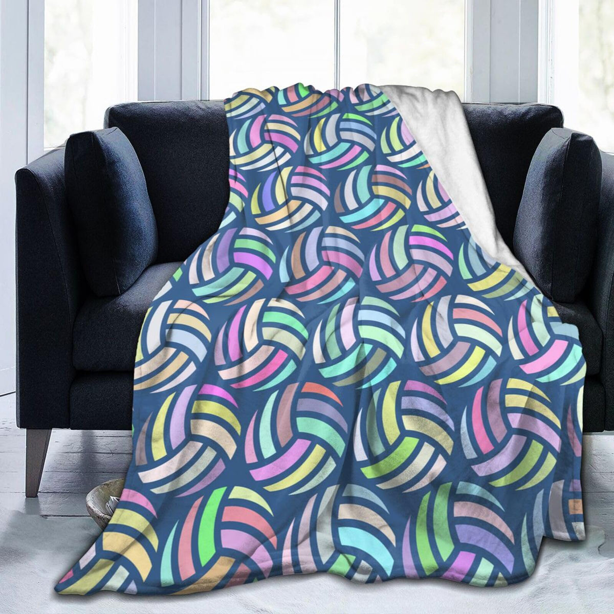 Pretty Sport Volleyball Ball Throw Blanket Soft Bed Bedding Warm Cozy Plush Flannel Fleece Blankets Gifts For Kids Boys Teens Me