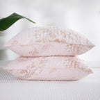Southshore Fine Living, Inc. Floral Taupe Pillow Covers 26'X26' Set Of 2, Euro Sham Covers, Quilted Pillow Shams 26X26 To Matc