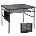 Redswing Folding Grill Table,Aluminum Portable Grill Stand Table For Outdoor Camping Picnic Bbq Lightweight, Adjustable Height, 36''X24''X16/28'', Black