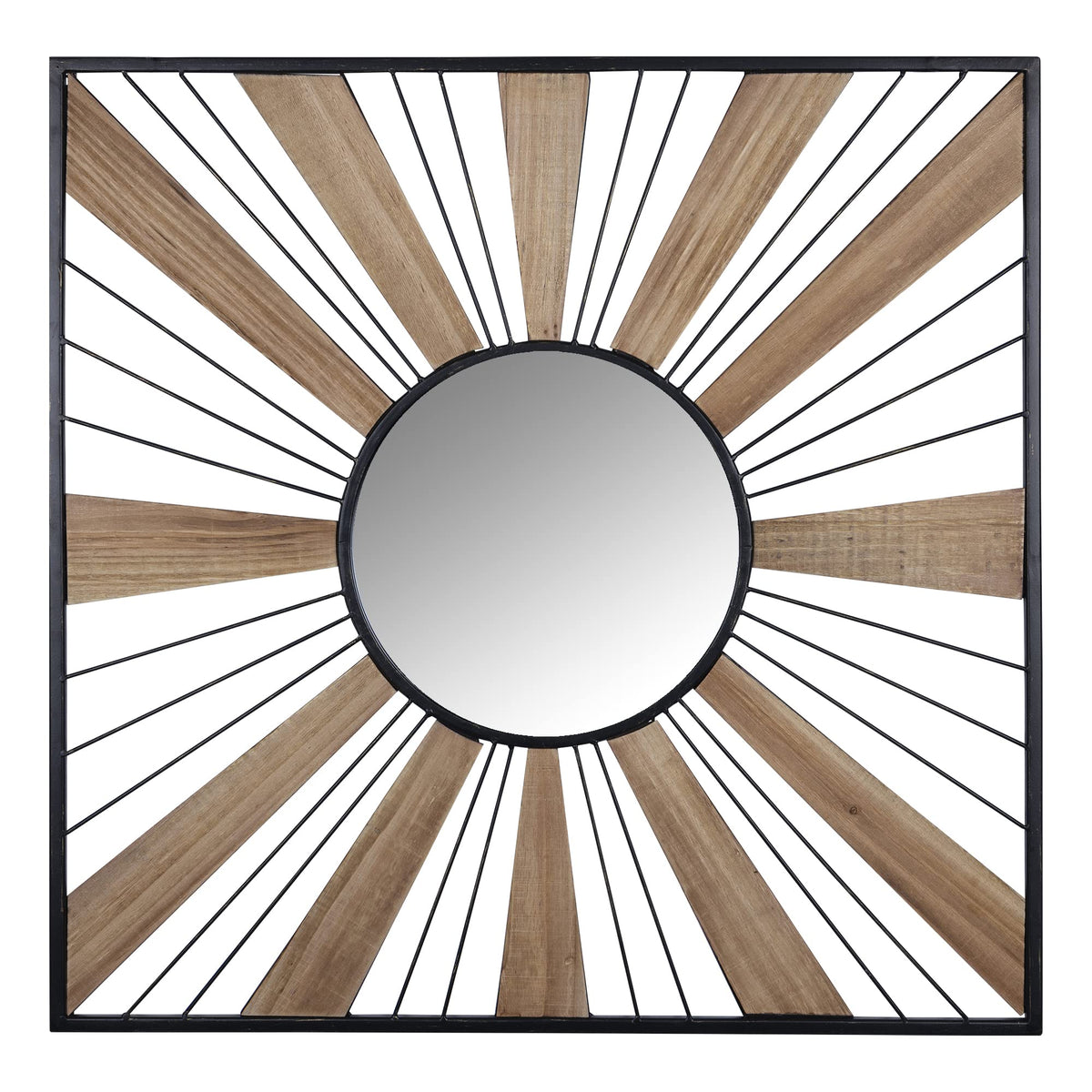 Stratton Home Decor Modern Square Sunburst Daphne Wall Mirror