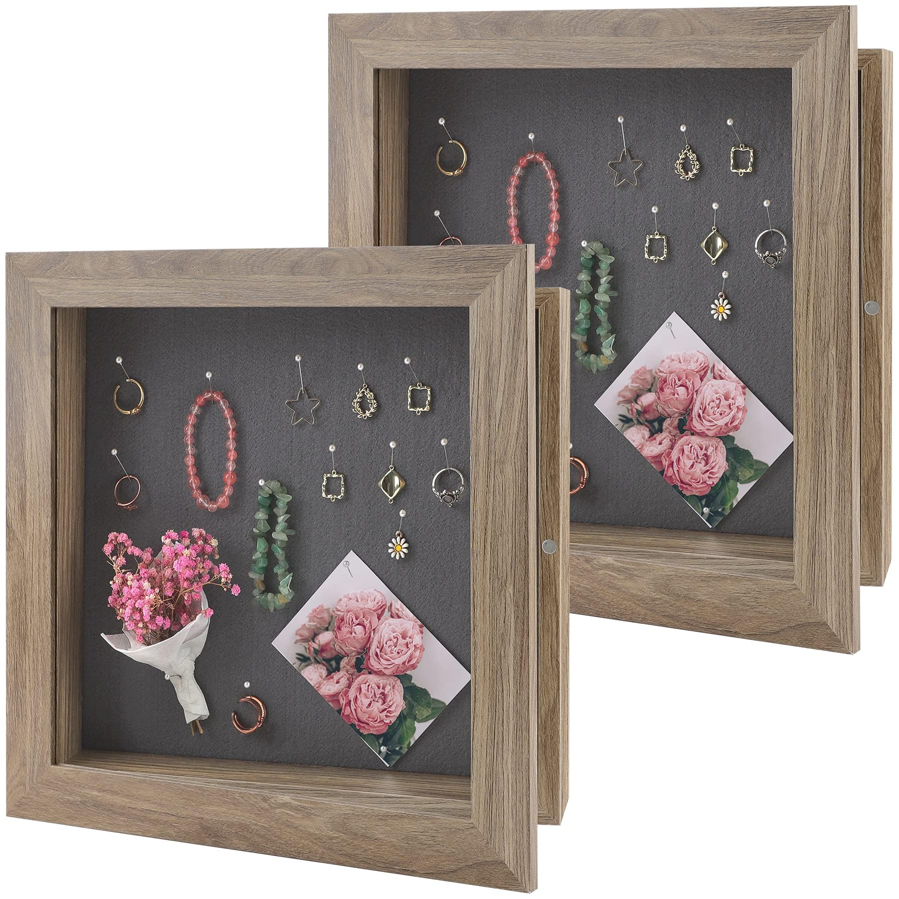 MBC Mat Board Center, 11x11 Shadow Box Case, Wall Display, Front-Opening, Great for Travel Souvenirs, Plane Tickets, Brochures(1