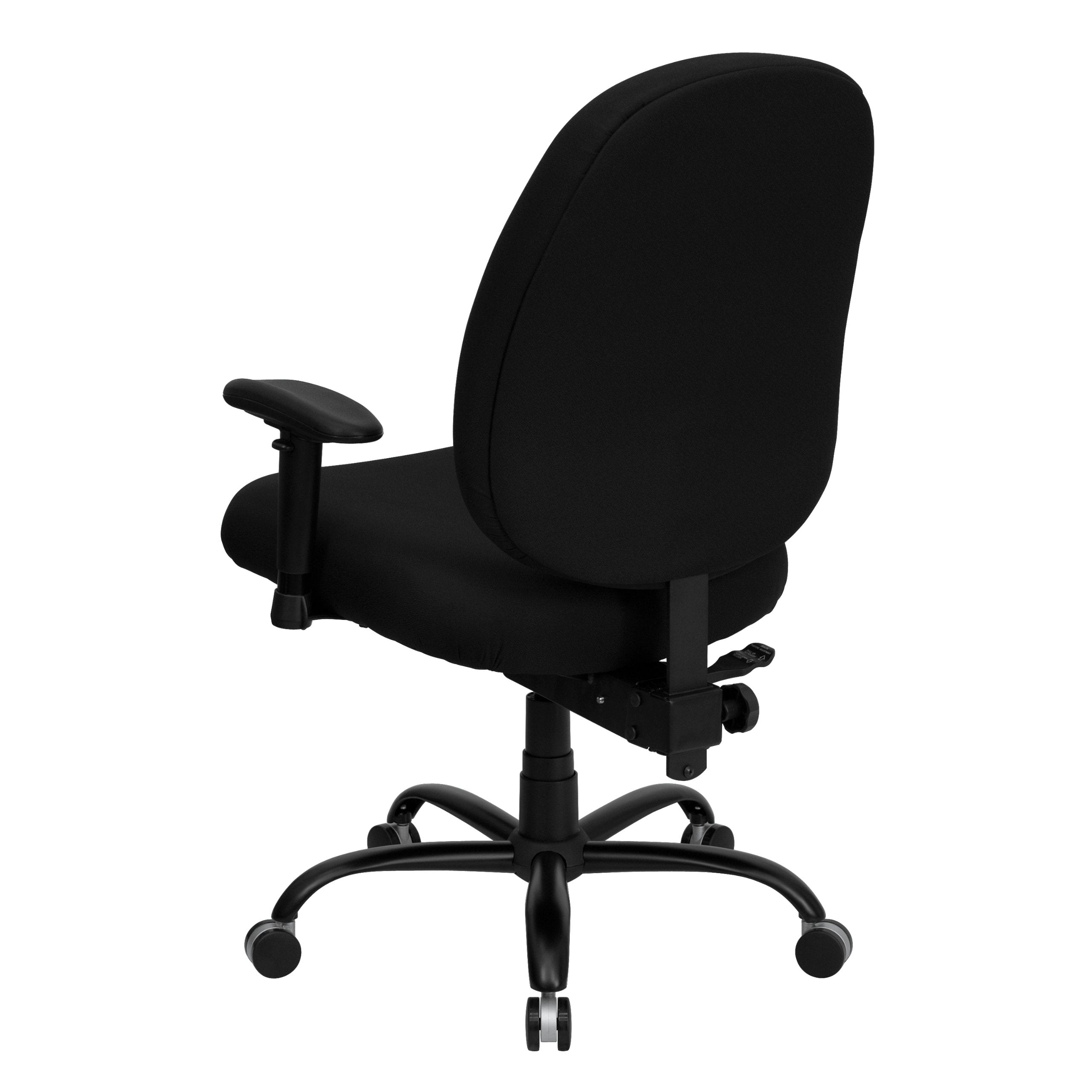 Flash Furniture HERCULES Series Big & Tall 400 lb. Rated Black Fabric Executive Ergonomic Office Chair with Adjustable Back and Arms