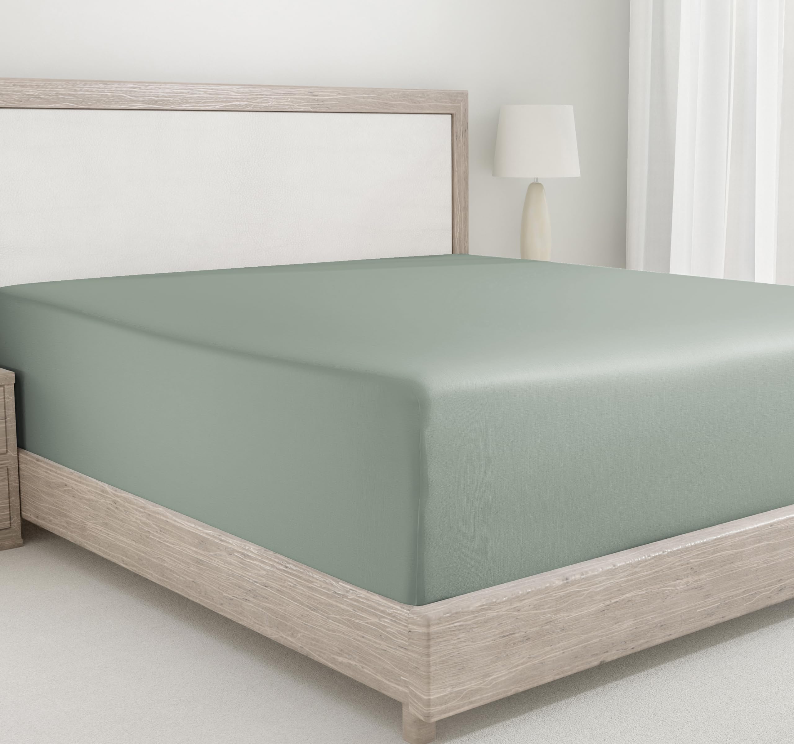 California Design Den Twin Bed Fitted Sheet, Soft 400 Thread Count 100% Cotton, Deep Pocket Bottom Sheet, Cooling Durable Sateen