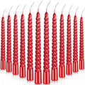 BBTO 12 Pcs Christmas Advent Spiral Candle Unscented Metallic Taper Candles Dripless Twist Candles Metallic Dinner Birthday Cand