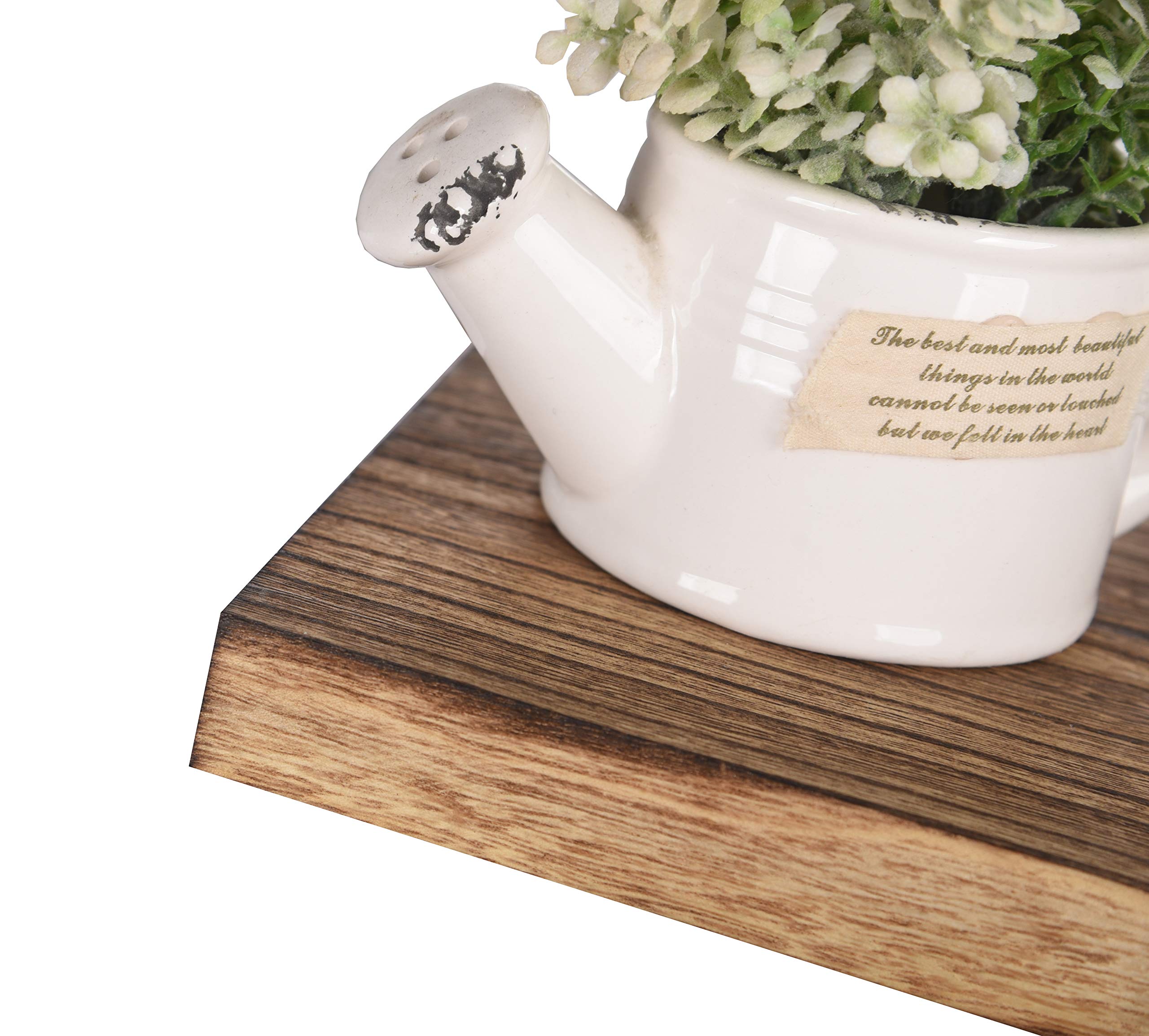 Hxswy Rustic Wood Floating Shelves For Wall Decor Farmhouse Wooden Wall Shelf For Bathroom Kitchen Bedroom Living Room Set Of 4 Light Brown 16 Inch