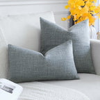 Otostar Pack Of 2 Throw Pillow Covers 20X20 Inch Linen Dark Grey Pillowcases Farmhouse Decorative Solid Pillow Covers 50X50 Cm S