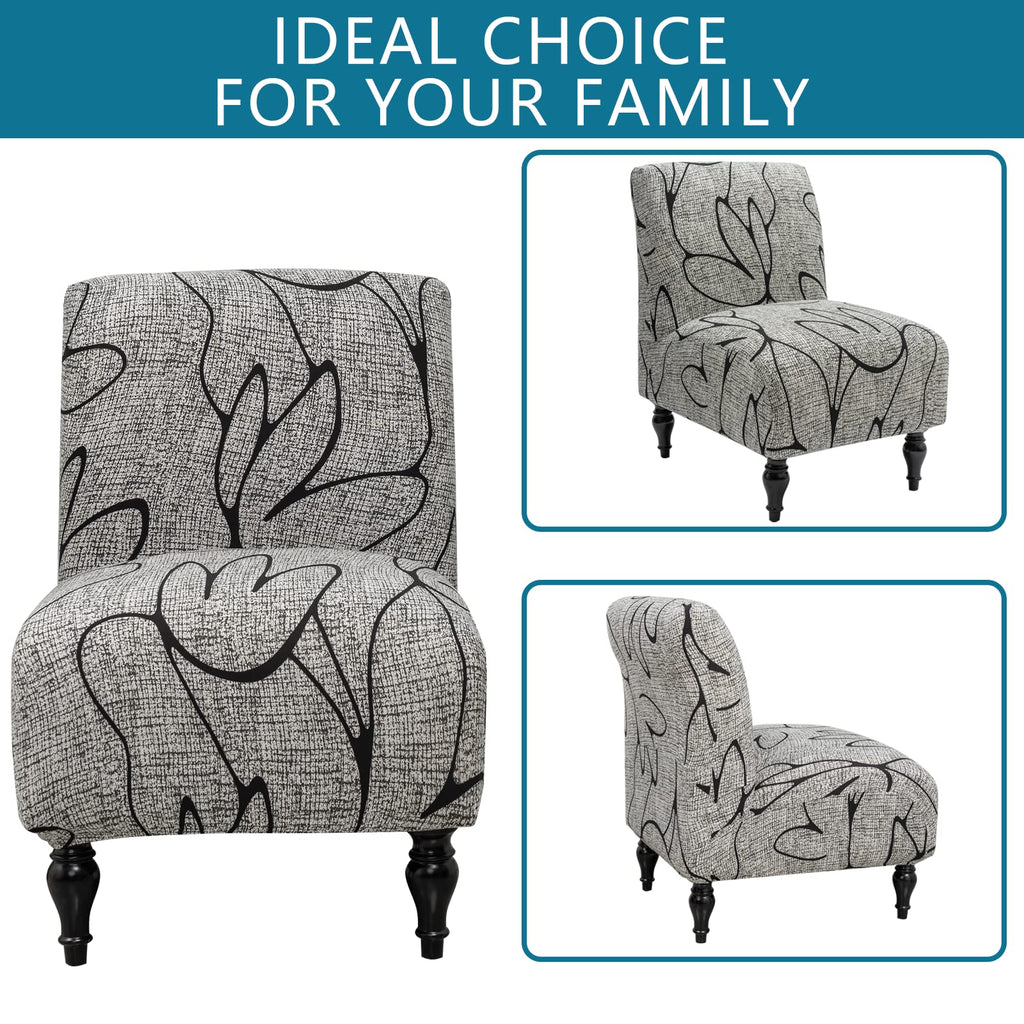 Liykimt Armless Accent Slipper Chair Cover Slipcover,Slipper Chair Without Arms Fabric Stretch Spandex Removable For Armless Cha