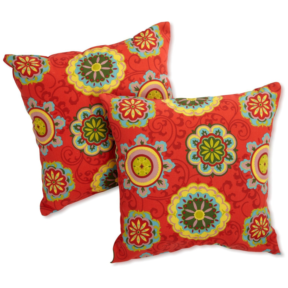 Blazing Needles 9910-S2-Reo-41 9910-S2 Throw Pillows (Set Of 2), 18&quot;, Farrington Terrace Grenadine