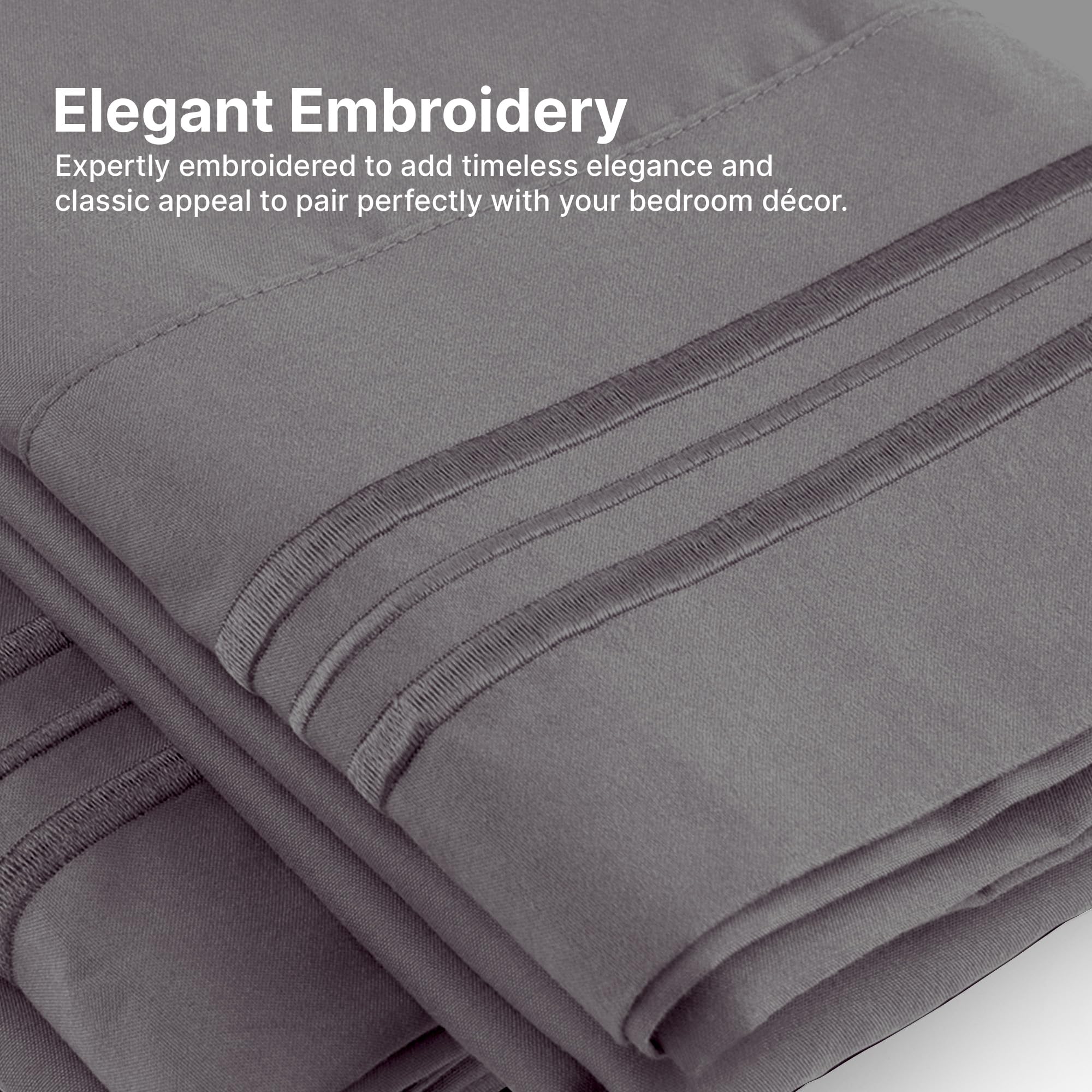 Queen Size Pillow Cases Set Of 4 - Soft, Premium Quality Pillowcase Covers - Machine Washable Protectors - 20X40, 20X36 & 20X48 Pillows For Sleeping 4 Piece - Queen Size Dark Grey Pillow Cover Bedding