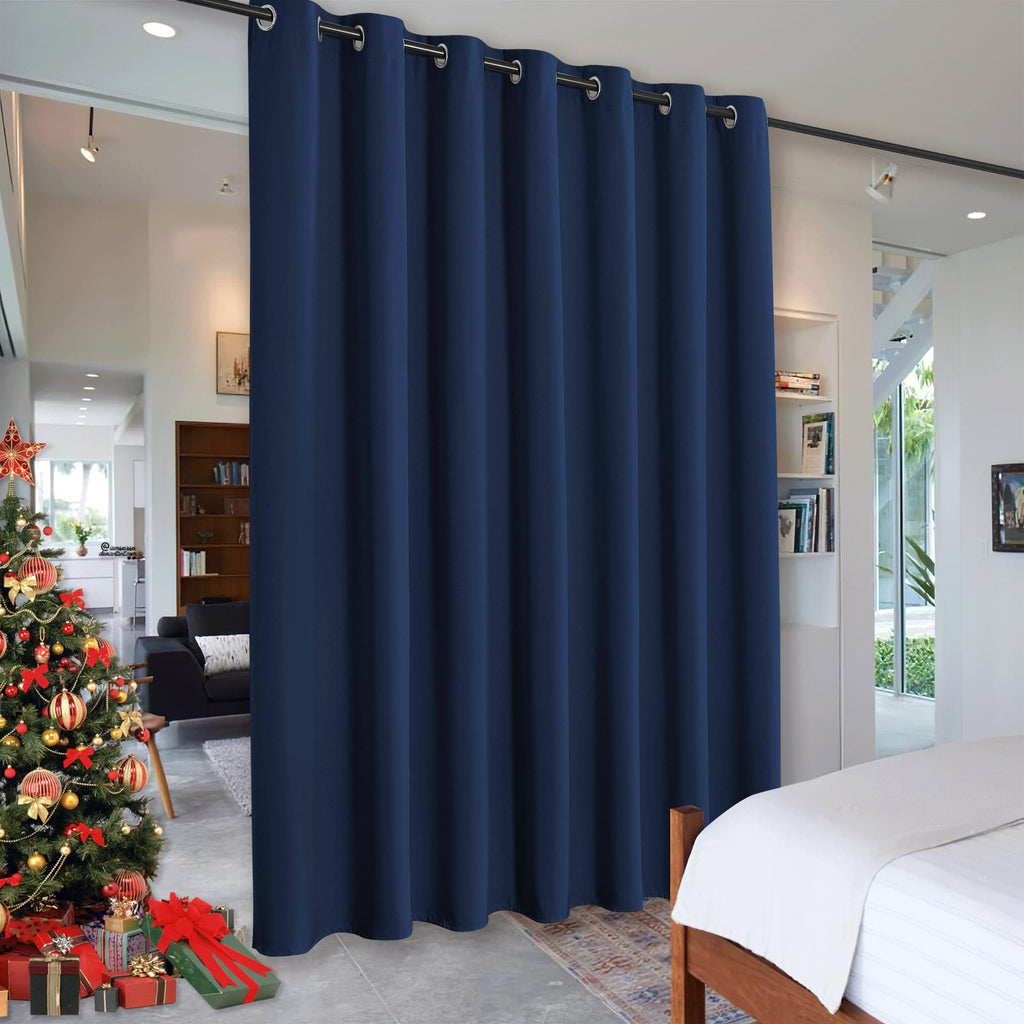 Ryb Home Room Divider Curtains, Solid Heavy Duty Blackout Drapes Soundproof Large Window Treatment For Bedroom Dining Hall Share