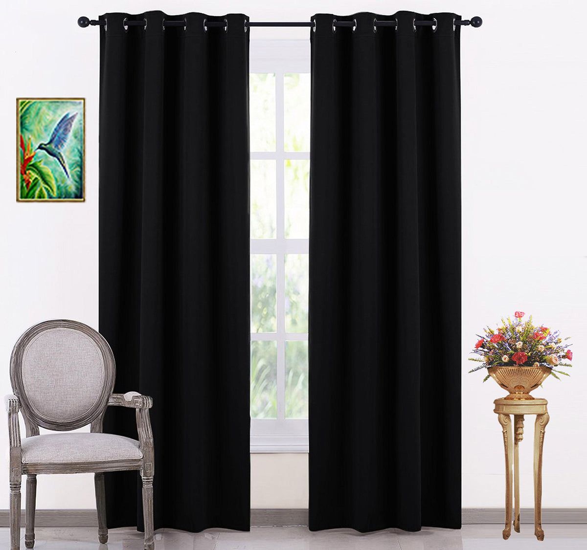 LE HAVRE Extra Wide Blackout Curtains for BedroomThermal Insulated Room Darkening Curtains for Living Room, Pack of 1 Pc (54 x