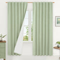 LAMIT 100% Blackout Linen Curtains, 80 Inches Linen Textured Thermal Bedroom Drapes Back Tab and Rod Pocket Neutral Panels with 