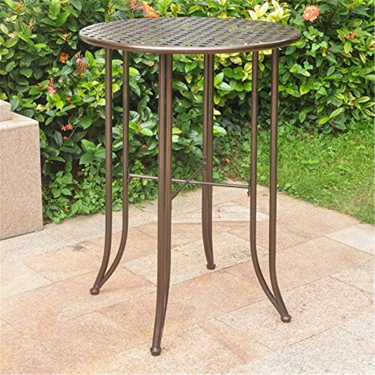 International Caravan Mandalay Iron Bar Height Round Table