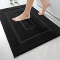 HOMORE Bath Rug, Black Bathroom Rug 24x36 Inch Soft Absorbent Microfiber Bathroom Runner Rug, Washable Bath Runner Rugs for Bath