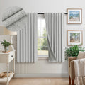Pitalk 45 Inch Length Kitchen Blackout Curtains Set of 2 Panels Back Tab Linen Cotton Textured Room Darkening Black Out Short Sm