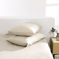 Tumei 100% Linen Pillow Cases King, Set Of 2 King Size Linen Bed Pillow Shams Cover Washed Solid Color Natural Flax Soft Breatha