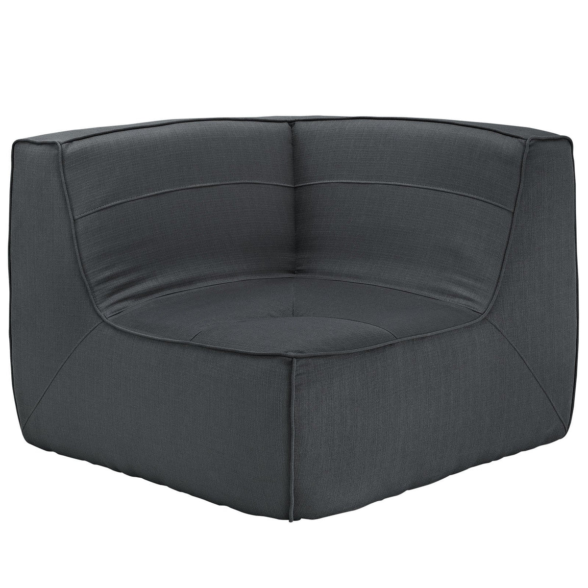 Modway Align Upholstered Corner Sofa In Charcoal