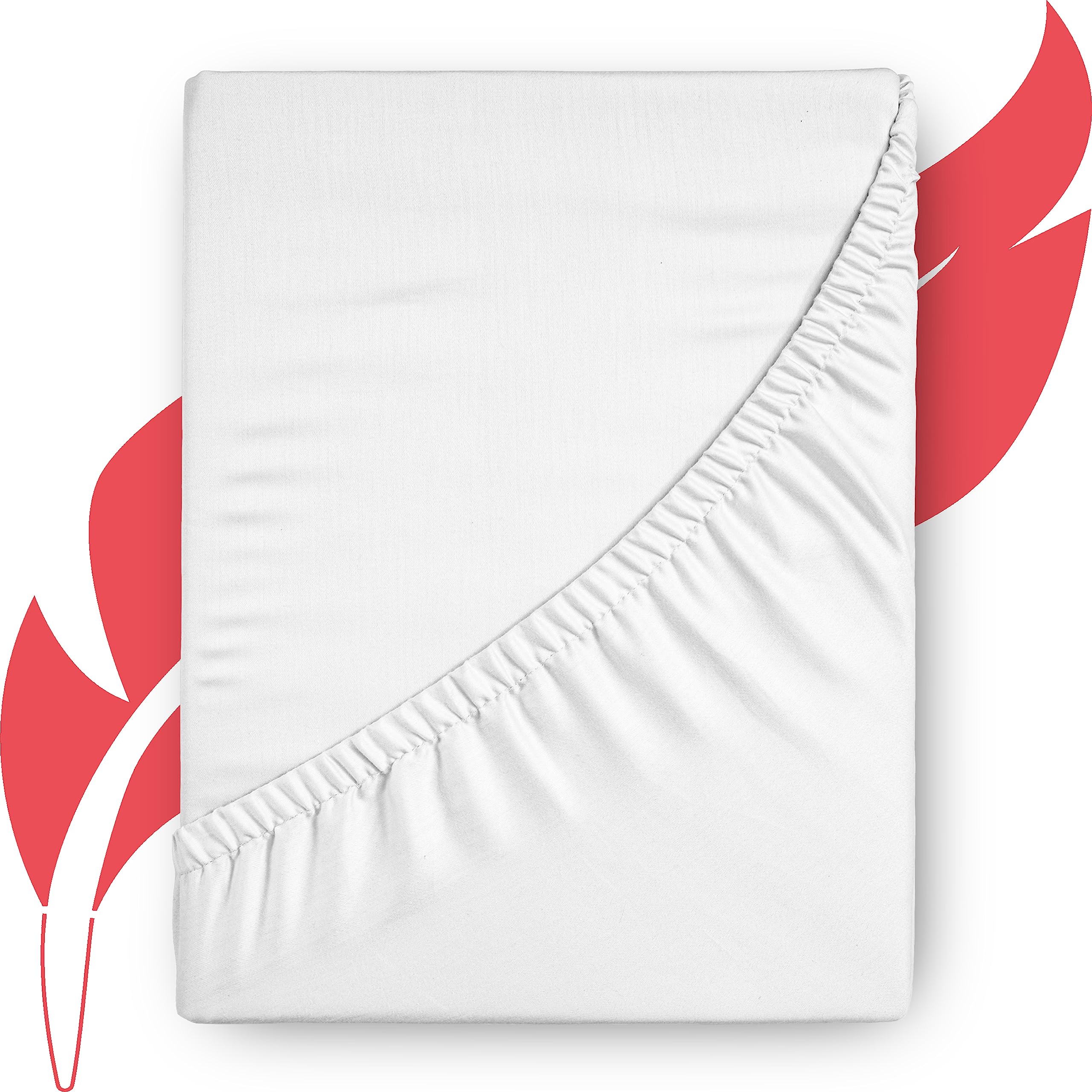 Ashton Sheets Luxury Egyptian Cotton California King Fitted Sheet Only - 1000 Thread Count White Cal King Sheets Deep Pocket Fit