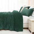 ChiXpace Fluffy Comforter Set - Furry Leaves Pattern Faux Fur Bed Set, Winter Ultra Soft Fuzzy Comfort Set, Velvet Bedding Set f