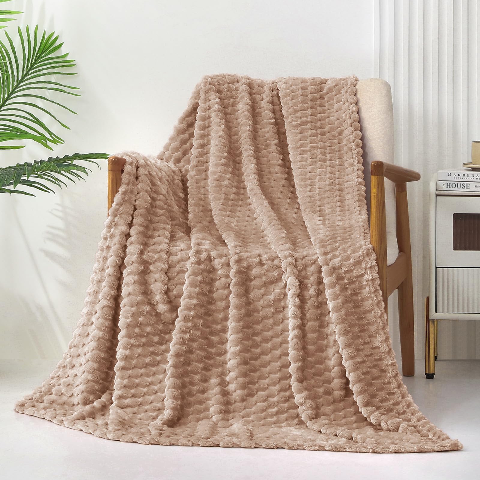 Exclusivo Mezcla Extra Large Soft Fleece Throw Blanket, 50X70 Inches 3D Clouds Stylish Jacquard Throw Blanket For Couch, Cozy So