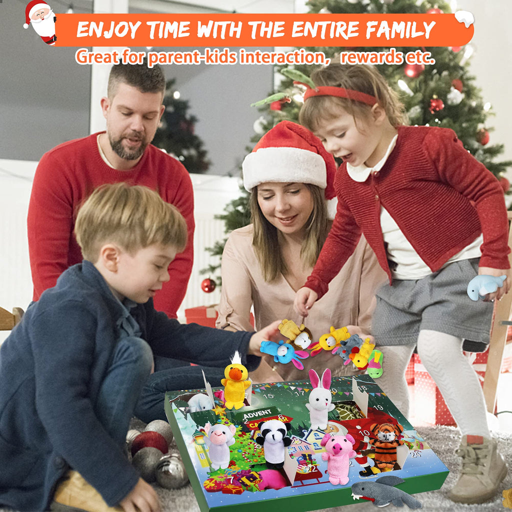 Christmas Advent Calendar 2024 For Kids 24 Days Christmas Countdown Calendar With 24 Pcs Animal Finger Puppets Plush Toys Christ
