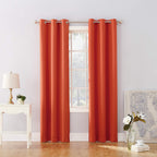 Sun Zero Riley Kids Bedroom Blackout Grommet Curtain Panel, 40' X 84', Tangerine Orange