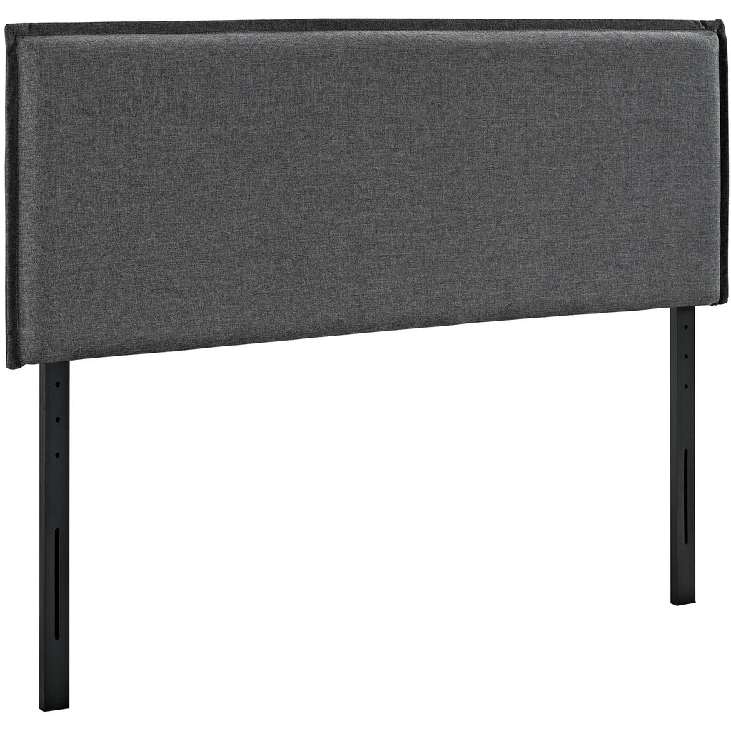 CasaFoyer  Camille Fabric Upholstered Full Headboard | French Seam Upholstery | Soft Linen Fabric | Solid Wood Frame | Adjustable Legs | Dense Foam Padding | Suitable for Full Beds | Gray